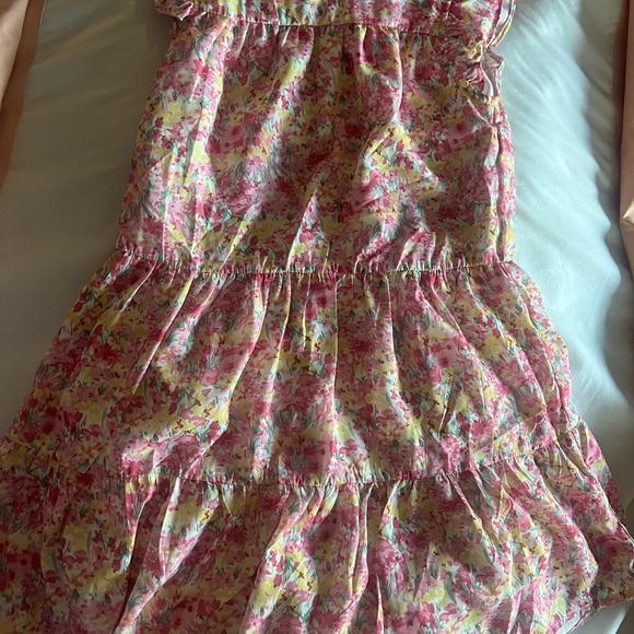 Hayden Girls Pink Floral Ruffle Sleeve Dress - Picture 5 of 5